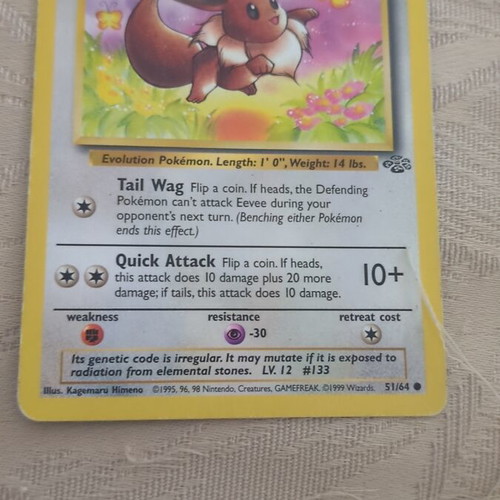Eevee Pokemon card used