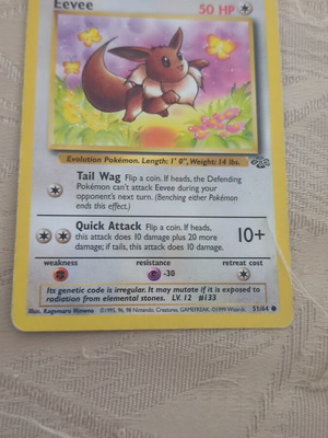Eevee Pokemon card used