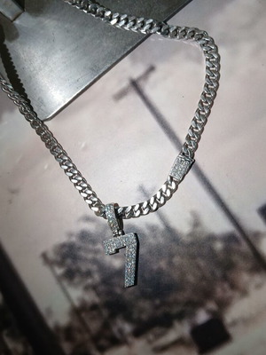925 Silver Custom Chain with N7 Moissanite Pendant
