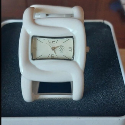 Triton women's stainless steel watch used, white