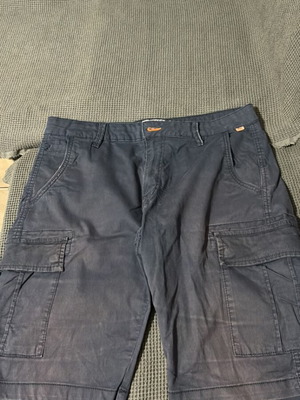 Men's cargo bermuda shorts used, dark blue, size M