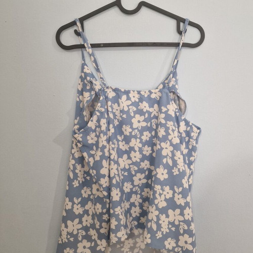 Shein blue blouse with floral pattern used, size XL