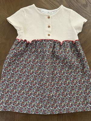 Zara floral dress like new, beige and multicolor, size 104 cm