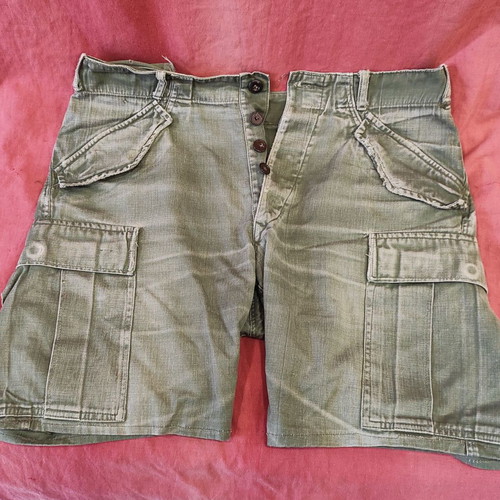 Military herringbone shorts USA used with nice fading