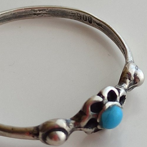 Vintage silver ring with turquoise like new