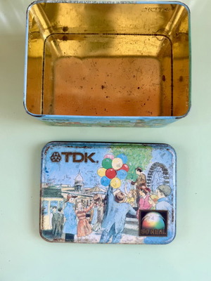 Vintage TDK metal collectible box used from 1990s