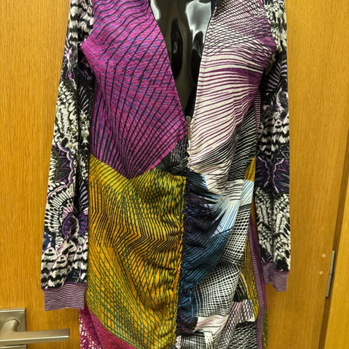 Zip-up dress Custo Barcelona with hood like new, purple and yellow