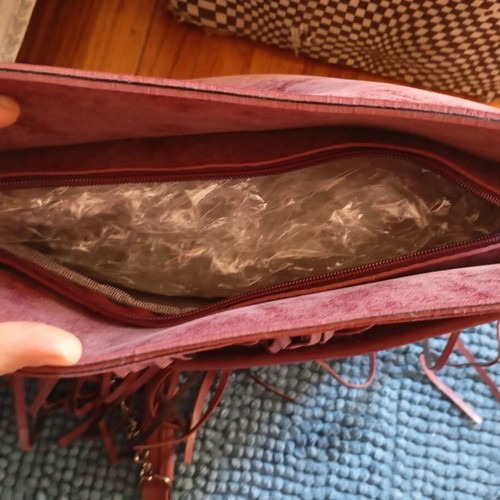 Shoulder bag Bordeaux with fringes like new
