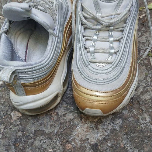 Nike Air Max 97 sneakers used, size 38, white and gold