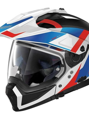 Nolan Modular N70-2X Motorcycle Helmet, White-Blue-Red, Medium