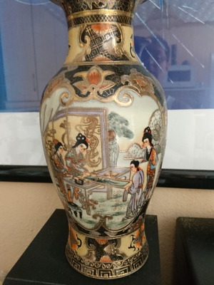 Βάζο με γιαπωνέζικα σχέδια μεταχειρισμένο, 31cm ύψος