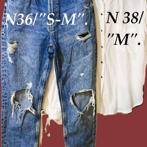Bershka jeans like new, blue, sizes 36 and 38