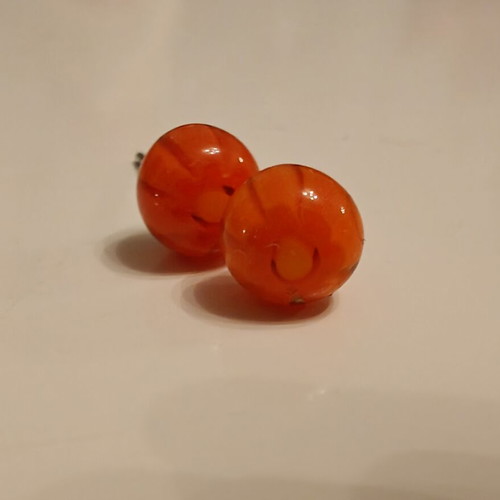 Murano earrings like new, orange