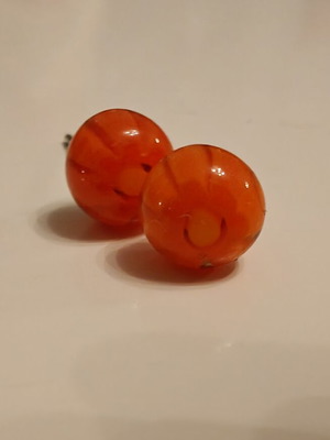 Murano earrings like new, orange