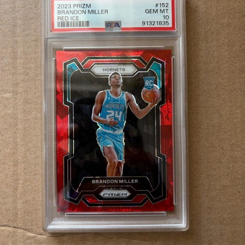 Panini Prizm Rookie Brandon Miller Red Ice PSA 10 like new