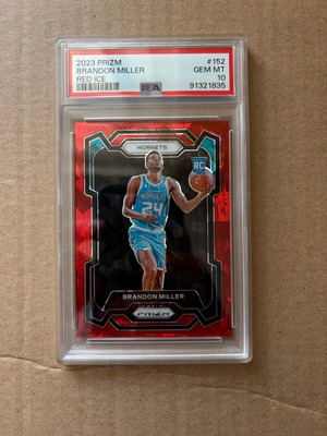 Panini Prizm Rookie Brandon Miller Red Ice PSA 10 σαν καινούργιο