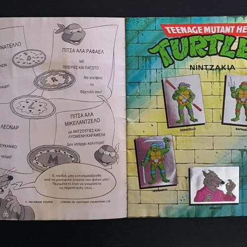 Teenage Mutant Hero Turtles Panini Album 1990 used, with stickers