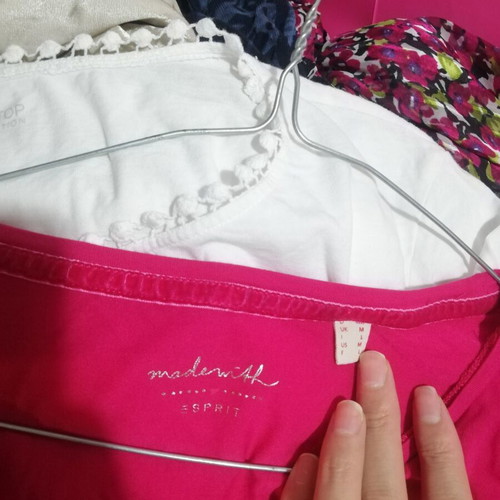 Esprit fuchsia blouse 3/4 sleeve like new, size large