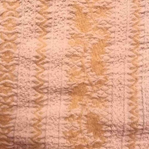 Woven blanket with handmade knitted lace like new