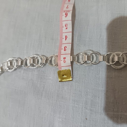Silver bracelet new, silver plated, 20cm, 10mm thick