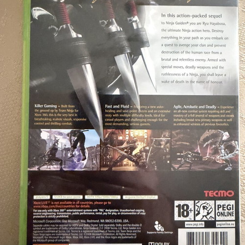 Ninja Gaiden 2 Xbox 360 game like new