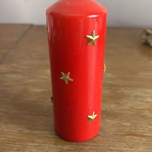 Red candle with stars new
