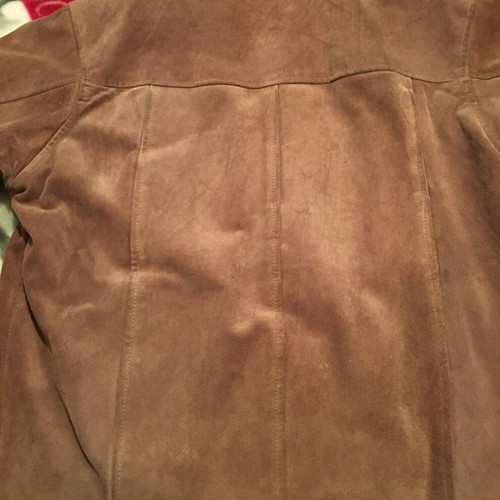 Suede leather men's jacket used, brown, size XL