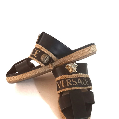 Versace flats used, black, size 40