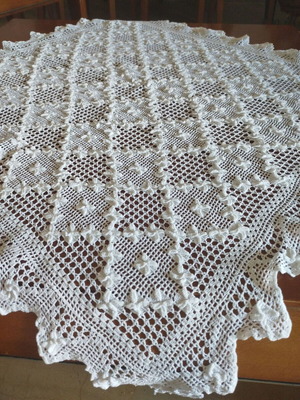 Handmade knitted square used 75x75cm