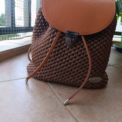 Handmade brown-chocolate backpack bag new