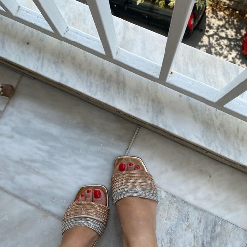 Migato rose gold and silver flat sandals like new, size 38