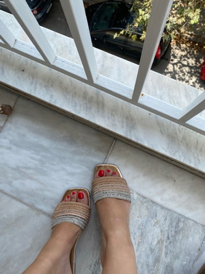 Migato rose gold and silver flat sandals like new, size 38