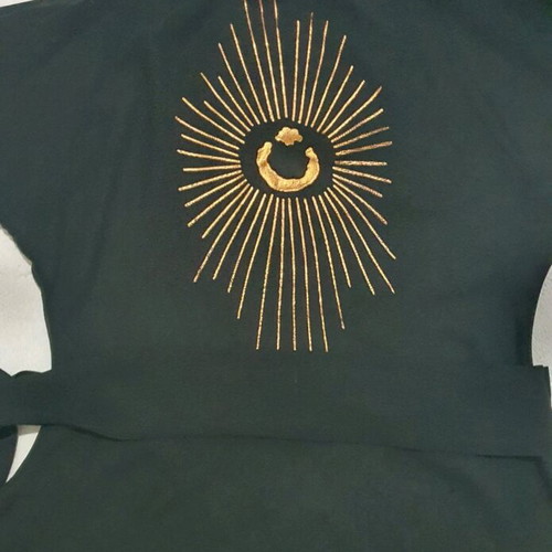 Black transparent top with gold print new, size S/M