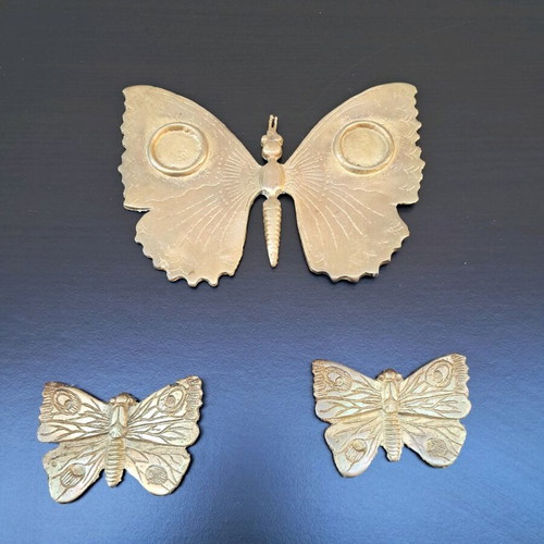 Handmade brass butterflies like new, solid brass