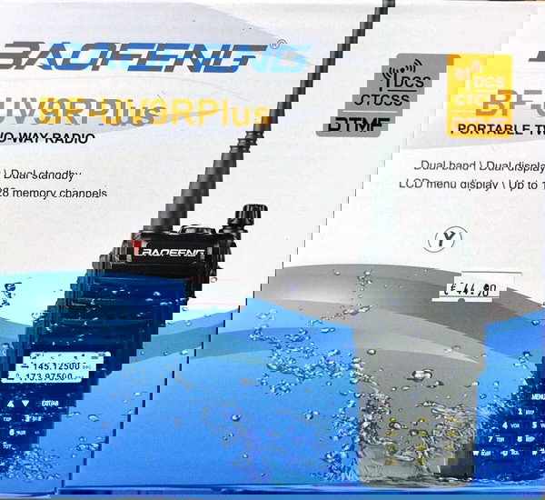 2 τεμάχια baofeng uv-9r plus 10w dual band με ακουστικά 4000mah