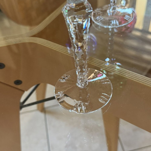 Vintage DDR Grape Cut to Clear Crystal Wine Hock Glass