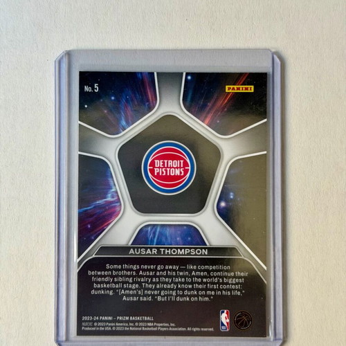 Ausar Thompson 2023-24 Prizm Rookie Card RC Deep Space new #5 Detroit Pistons
