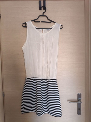 Nautical dress by Viva like new, white with blue stripes, size M