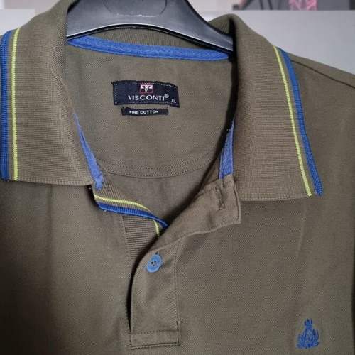 Visconti men's cotton polo shirt, green-olive, XL