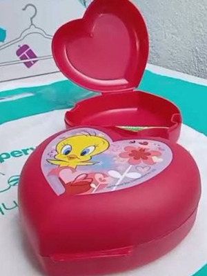 Looney Tunes Heart Tupperware Snack Box new