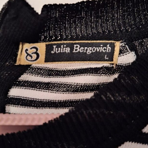 Julia Bergovich black and white striped short sleeve top