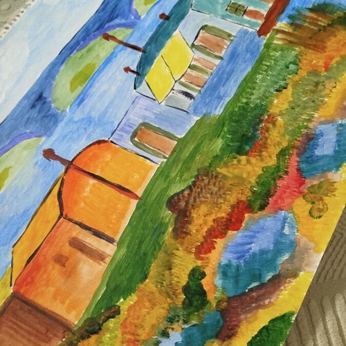 Acrylic painting handmade on paper without frame like new