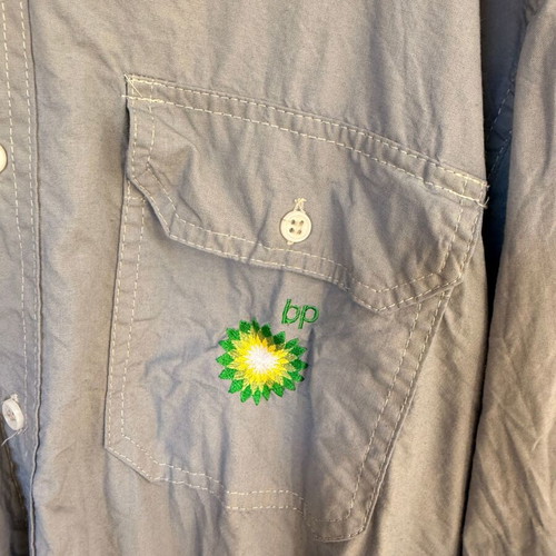 Vintage BP men's work shirt gray used, size large