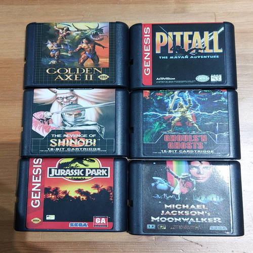 Sega Megadrive Game Cartridges Pack of 6 Like New Aftermarket Titles