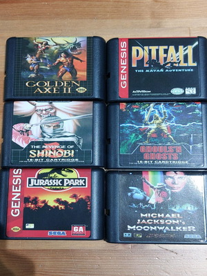 Sega Megadrive Game Cartridges Pack of 6 Like New Aftermarket Titles