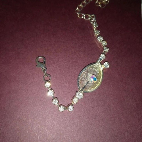 Flower necklace and bracelet set silver faux bijou new