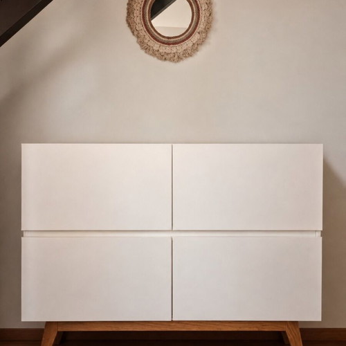 Trendy White Quax Children's Furniture Set like new with orthopedic mattress
