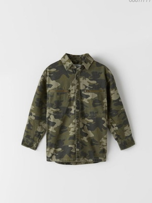 Zara camouflage shirt like new for 8-9 years old