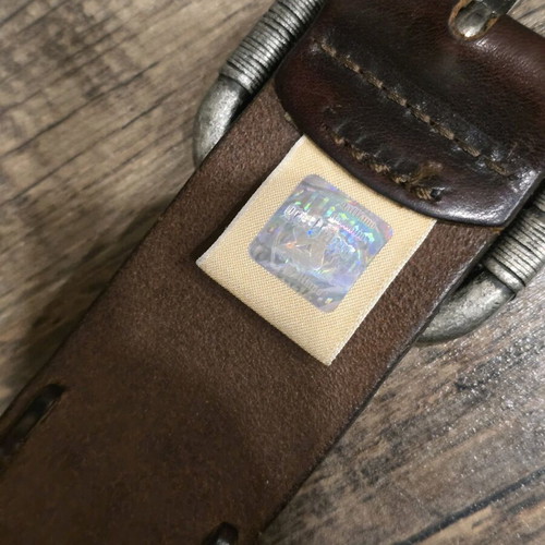 Galliano men's brown leather belt used, silver buckle, size 95 cm