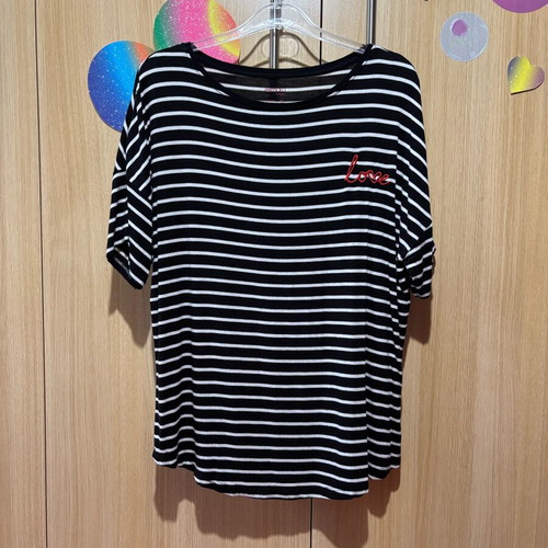 Esmara pajama top used, black and white, size M